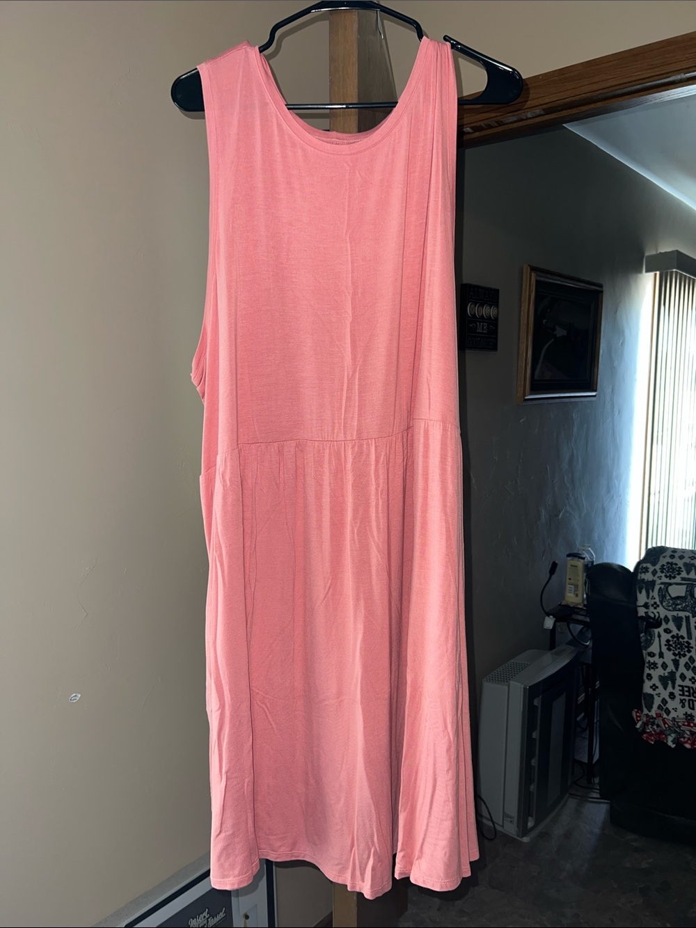 Sleeveless Midi Dress in Coral Pink
